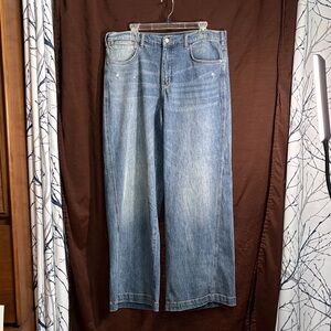 Pilcro Light Blue Wide-Leg Denim Jeans